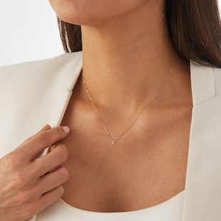 Goldsmiths 9ct Yellow Gold Letter A Pendant