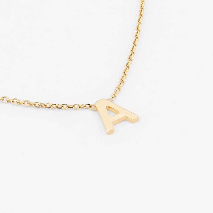 Goldsmiths 9ct Yellow Gold Letter A Pendant