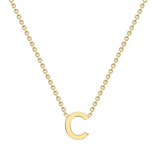 Goldsmiths 9ct Yellow Gold Letter C Pendant