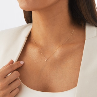 Goldsmiths 9ct Yellow Gold Letter C Pendant