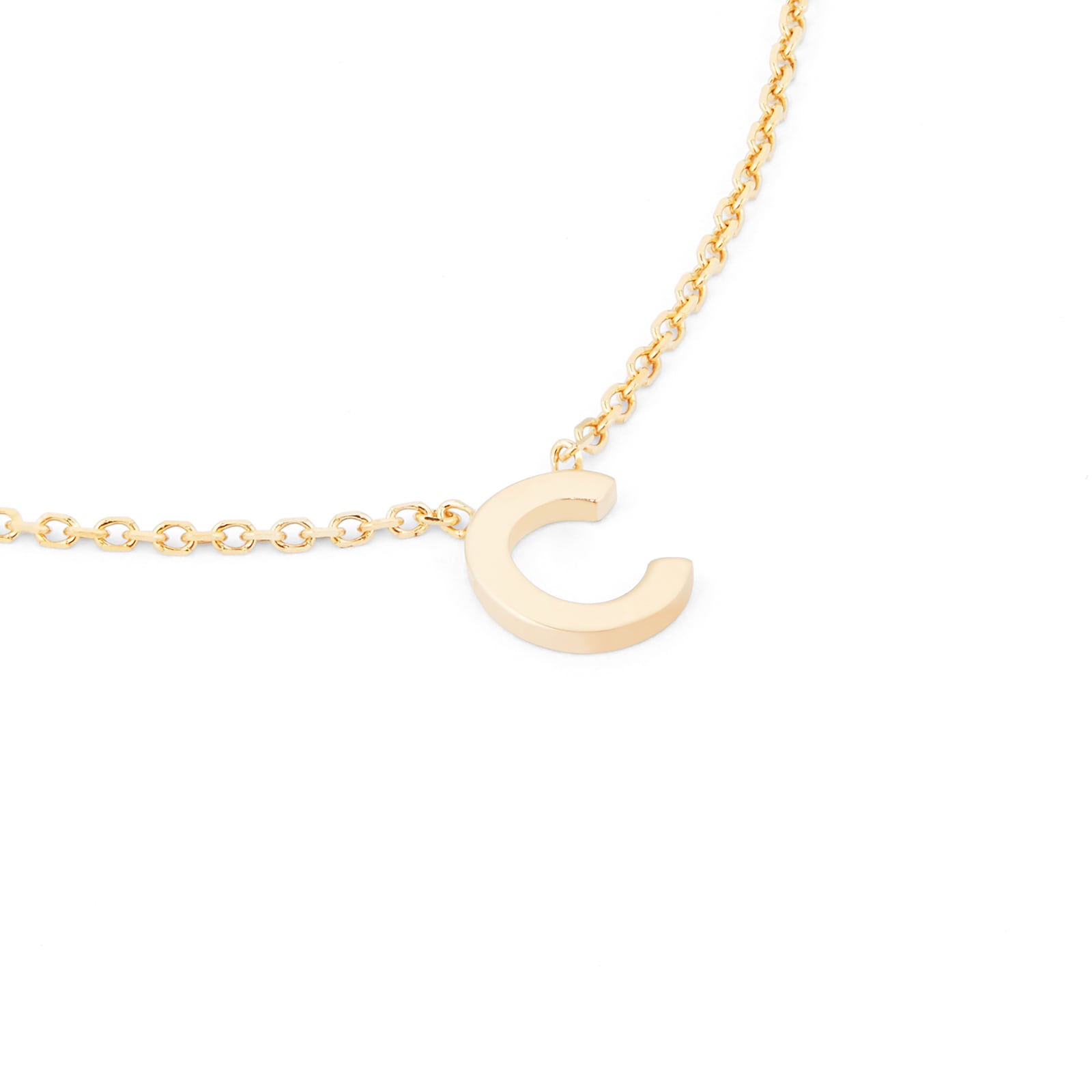 Goldsmiths 9ct Yellow Gold Letter C Pendant