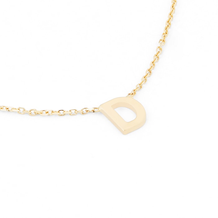 Goldsmiths 9ct Yellow Gold Letter D Pendant