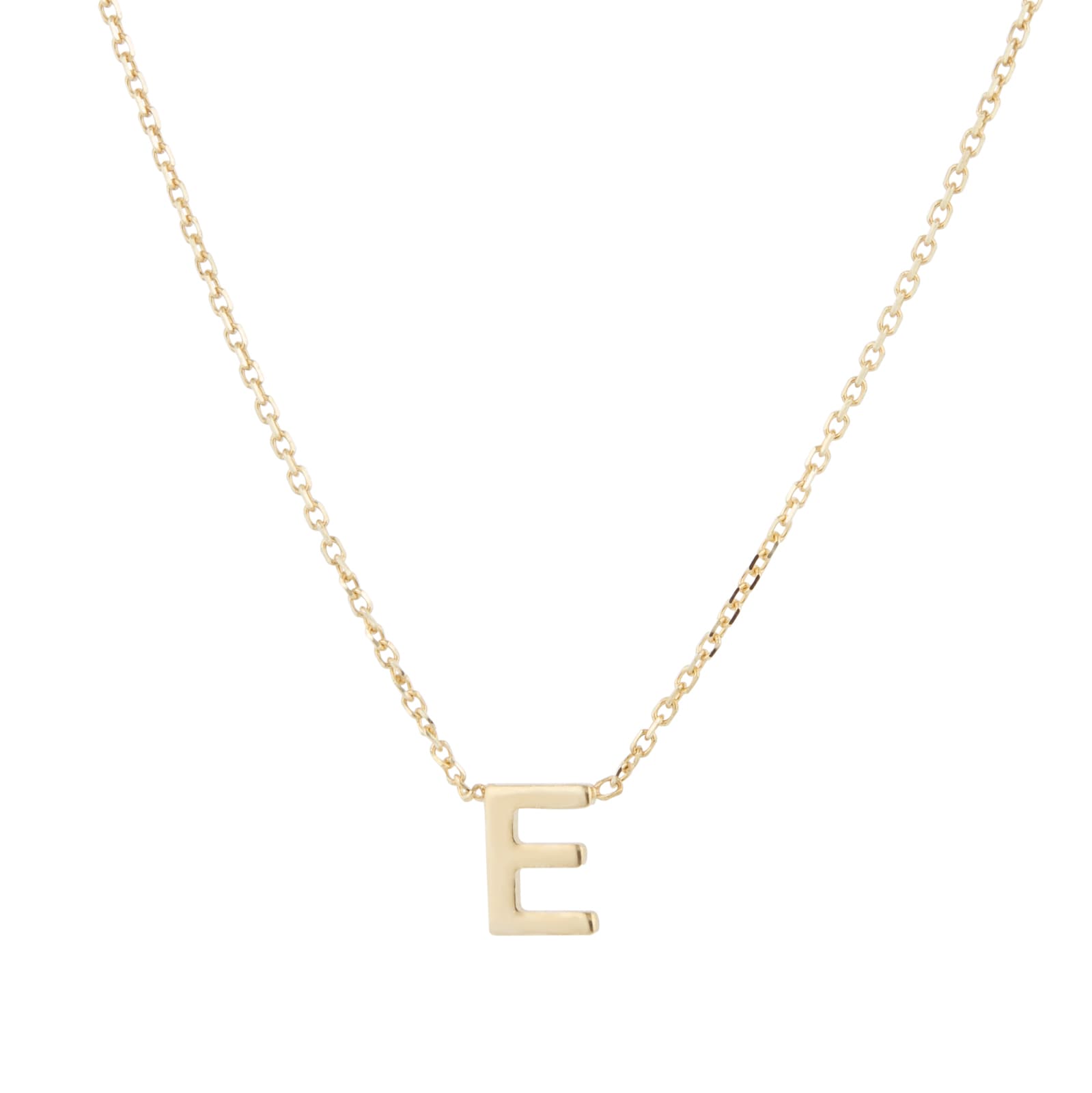 Goldsmiths 9ct Yellow Gold Letter E Pendant