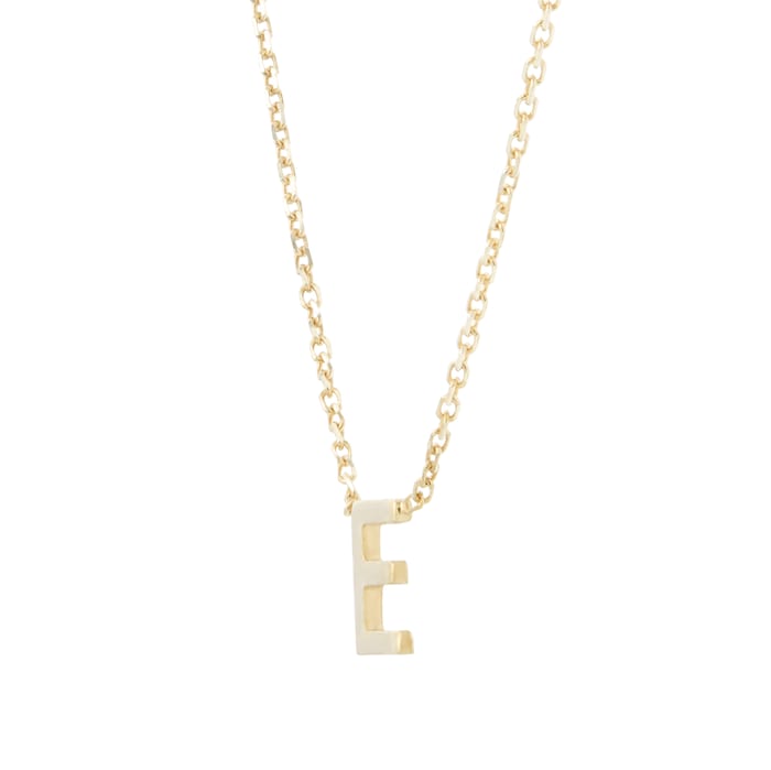 Goldsmiths 9ct Yellow Gold Letter E Pendant