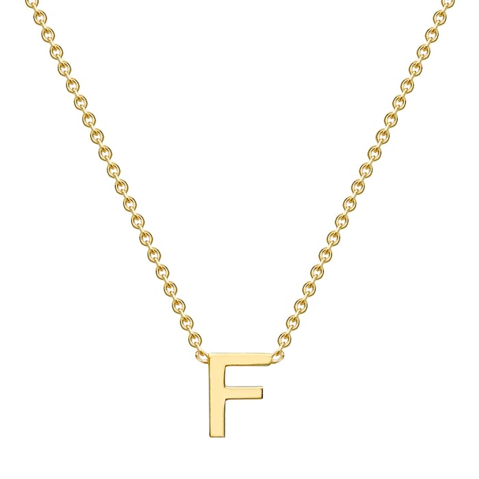 Goldsmiths 9ct Yellow Gold Letter F Pendant 1.19.0155 | Goldsmiths