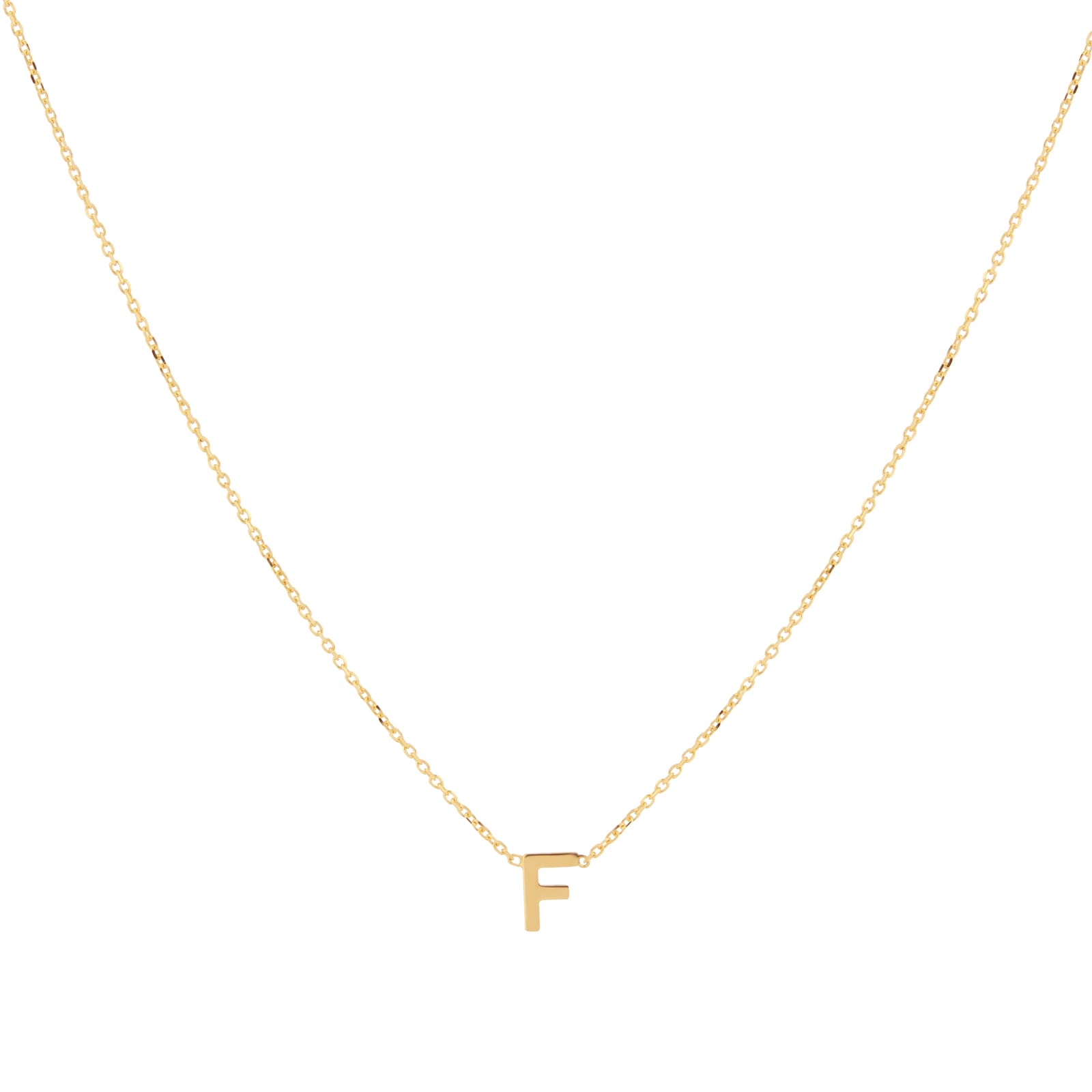 Goldsmiths 9ct Yellow Gold Letter F Pendant