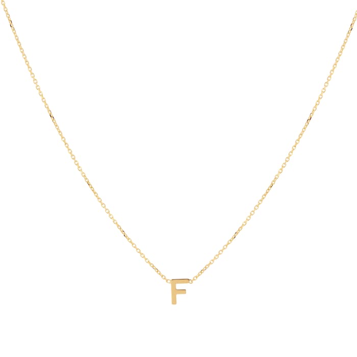 Goldsmiths 9ct Yellow Gold Letter F Pendant