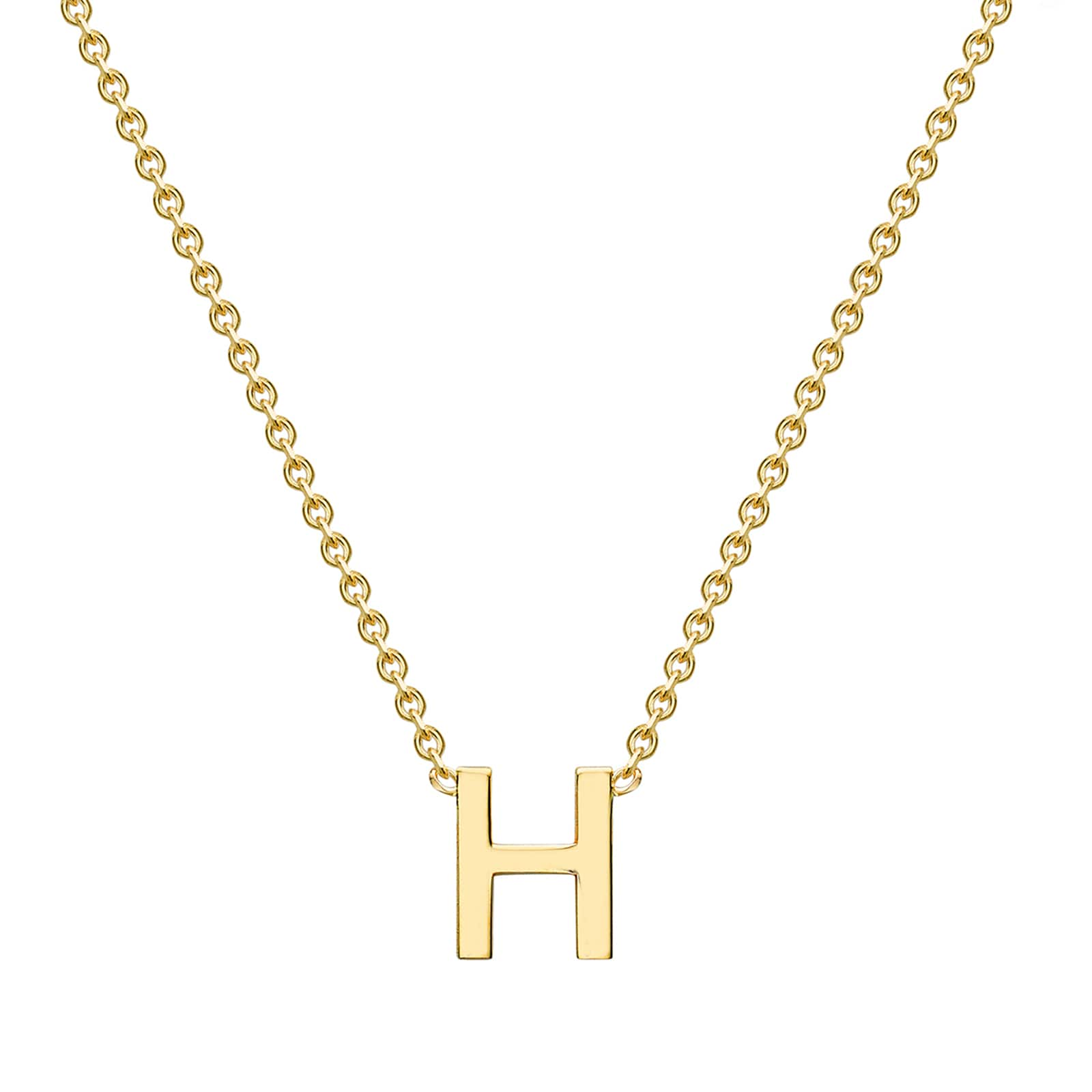 gold h initial necklace