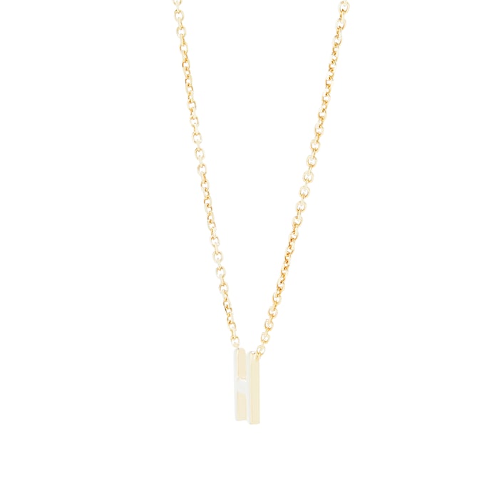 Goldsmiths 9ct Yellow Gold Letter H Pendant