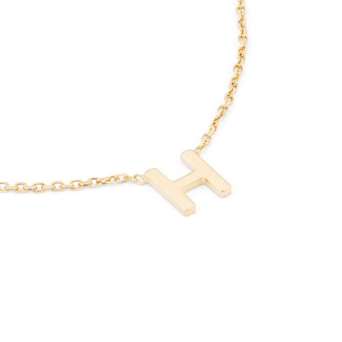 Goldsmiths 9ct Yellow Gold Letter H Pendant