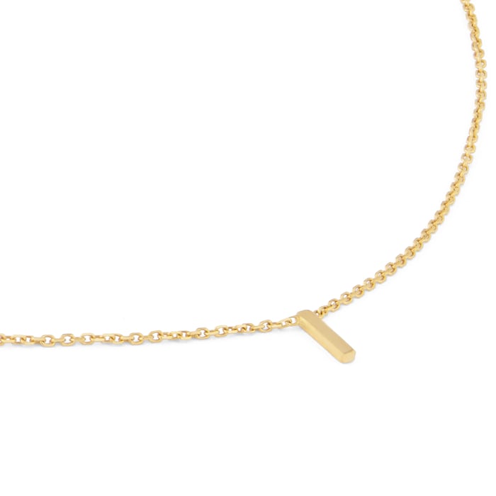 Goldsmiths 9ct Yellow Gold Letter I Pendant