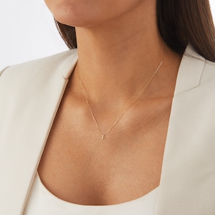 Goldsmiths 9ct Yellow Gold Letter J Pendant