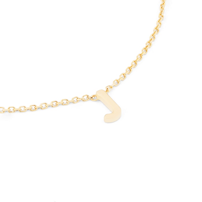 Goldsmiths 9ct Yellow Gold Letter J Pendant