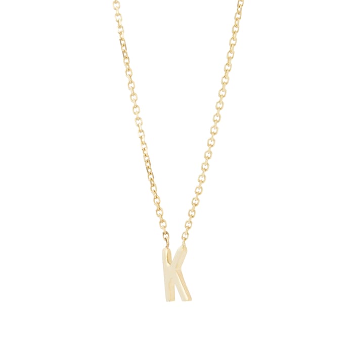 Goldsmiths 9ct Yellow Gold Letter K Pendant