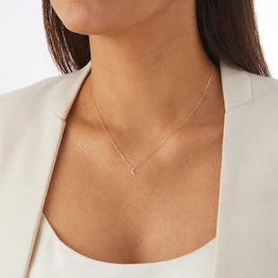 Goldsmiths 9ct Yellow Gold Letter L Pendant