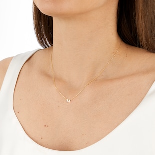 Goldsmiths 9ct Yellow Gold Letter M Pendant