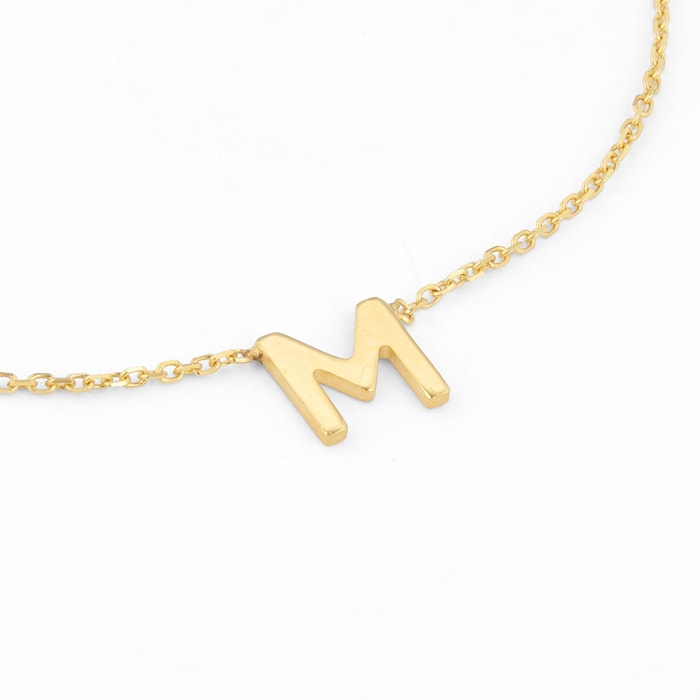 Goldsmiths 9ct Yellow Gold Letter M Pendant