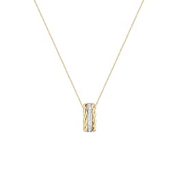 13150370 - 9ct Yellow and White Gold Cubic Zirconia Circle Pendant