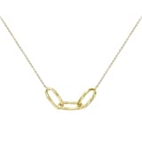 Goldsmiths 9ct Yellow Gold Diamond Cut Linked Ovals Necklace