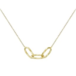 13150371 - 9ct Yellow Gold Diamond Cut Linked Ovals Necklace