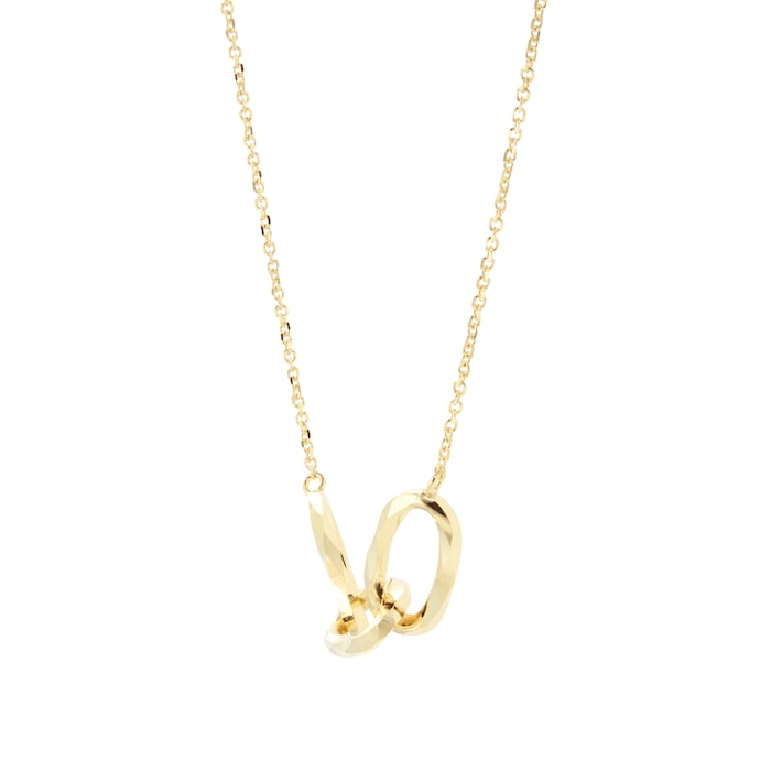 Goldsmiths 9ct Yellow Gold Diamond Cut Linked Ovals Necklace
