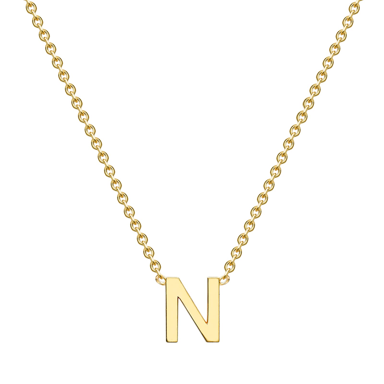 Goldsmiths 9ct Yellow Gold Letter N Pendant