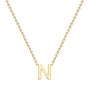 Goldsmiths 9ct Yellow Gold Letter N Pendant