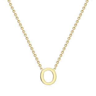 Goldsmiths 9ct Yellow Gold Letter O Pendant