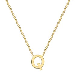 13150380 - 9ct Yellow Gold Letter Q Pendant