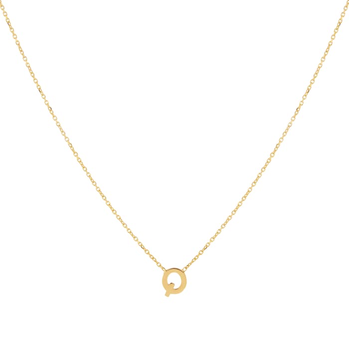 Goldsmiths 9ct Yellow Gold Letter Q Pendant