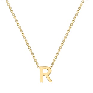 Goldsmiths 9ct Yellow Gold Letter R Pendant