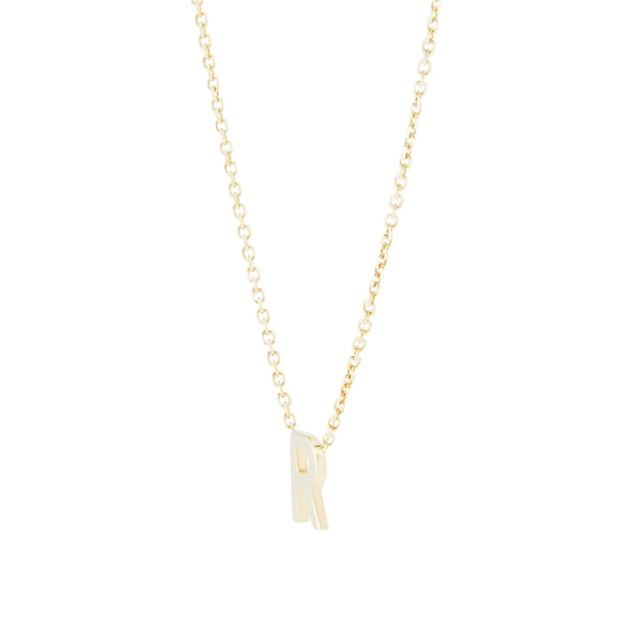 Goldsmiths 9ct Yellow Gold Letter R Pendant