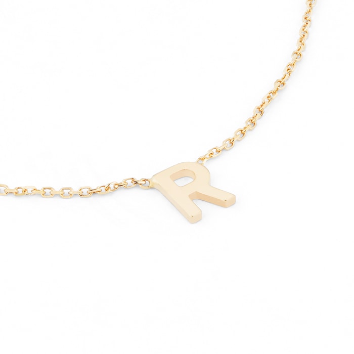 Goldsmiths 9ct Yellow Gold Letter R Pendant