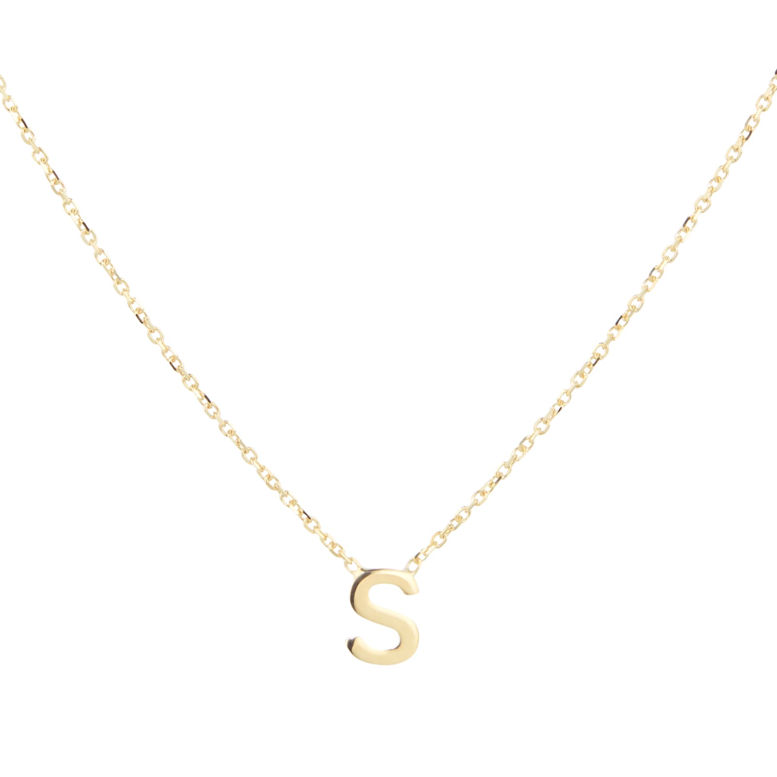 Goldsmiths 9ct Yellow Gold Letter S Pendant