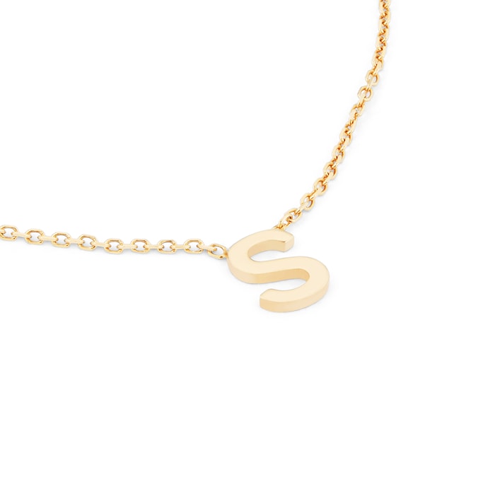 Goldsmiths 9ct Yellow Gold Letter S Pendant