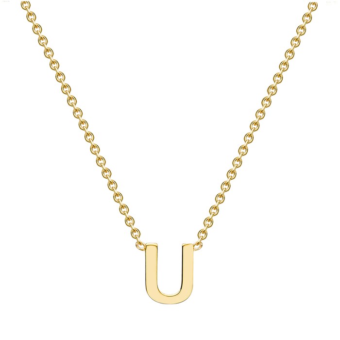 Goldsmiths 9ct Yellow Gold Letter U Pendant