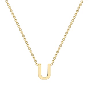 Goldsmiths 9ct Yellow Gold Letter U Pendant