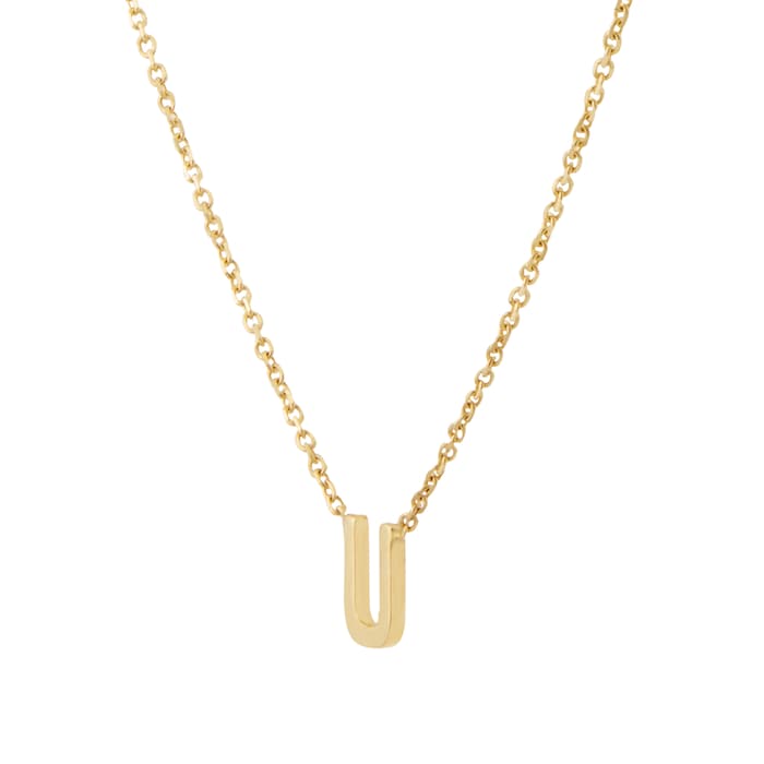 Goldsmiths 9ct Yellow Gold Letter U Pendant