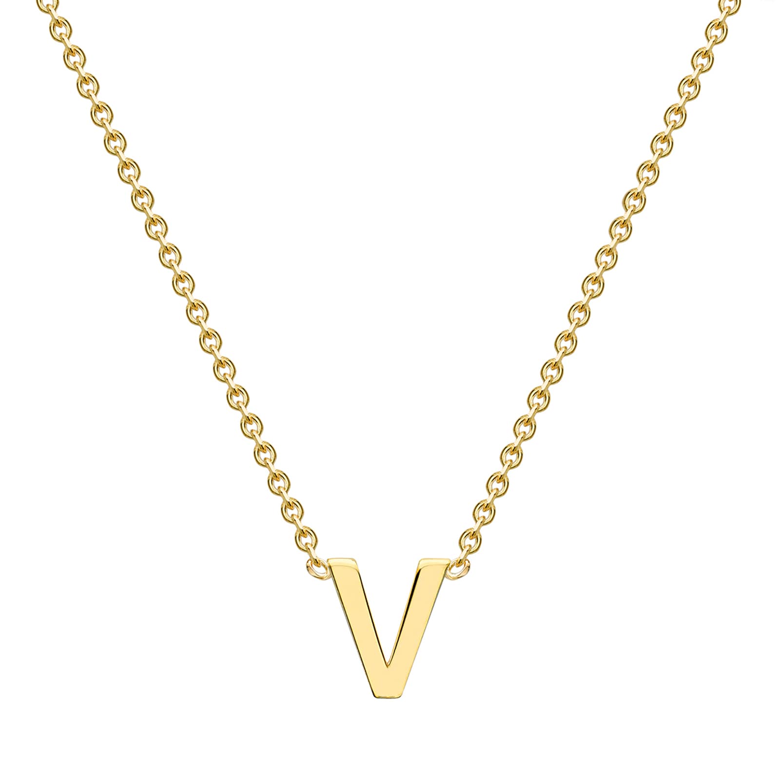 Goldsmiths 9ct Yellow Gold Letter V Pendant