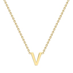 13150385 - 9ct Yellow Gold Letter V Pendant