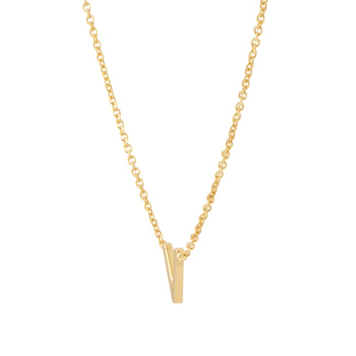 Goldsmiths 9ct Yellow Gold Letter V Pendant