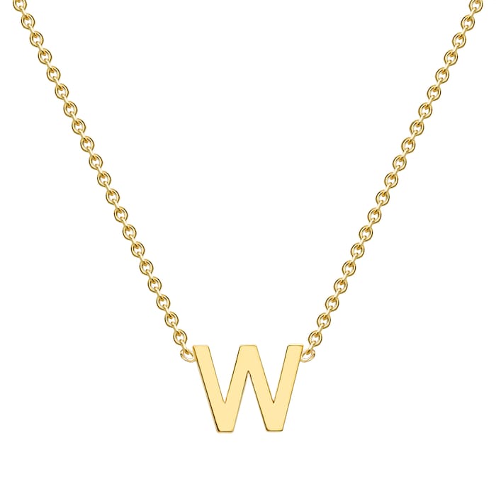 Goldsmiths 9ct Yellow Gold Letter W Pendant