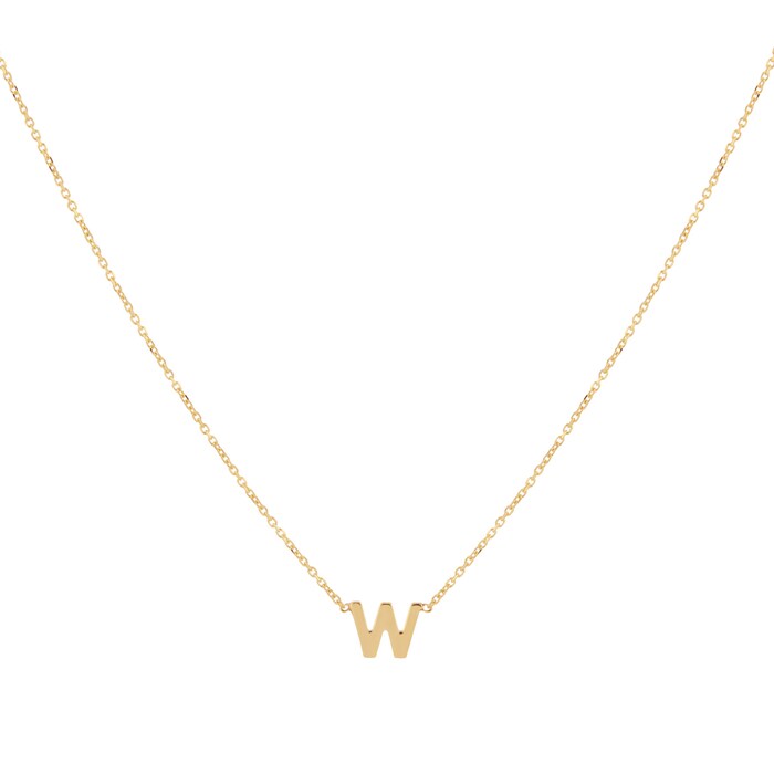 Goldsmiths 9ct Yellow Gold Letter W Pendant