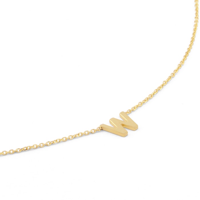 Goldsmiths 9ct Yellow Gold Letter W Pendant