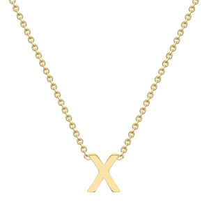 Goldsmiths 9ct Yellow Gold Letter X Pendant