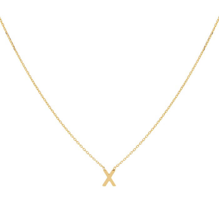 Goldsmiths 9ct Yellow Gold Letter X Pendant