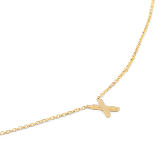 Goldsmiths 9ct Yellow Gold Letter X Pendant