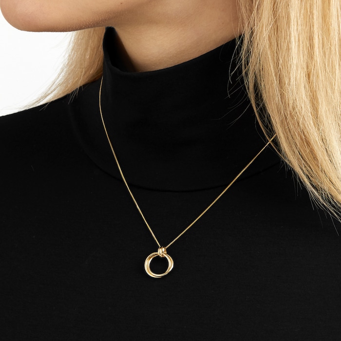 Goldsmiths 18ct Yellow Gold Circle Pendant