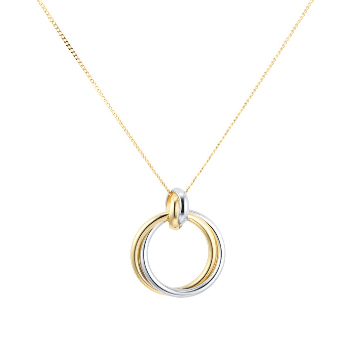 Goldsmiths 18ct Bi Colour Circle Pendant