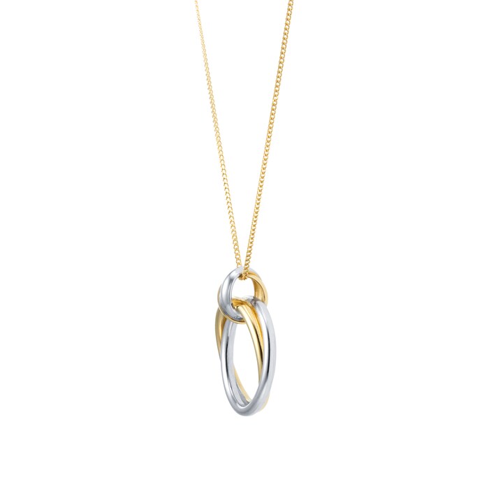 Goldsmiths 18ct Bi Colour Circle Pendant